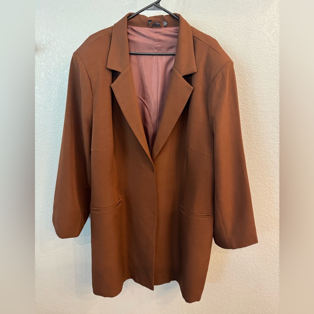 PrettyLittleThing Rust Brown Blazer